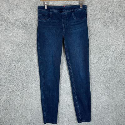 Spanx Jean-ish Ankle Leggings Size Medium Blue Dark Wash Jeans Style