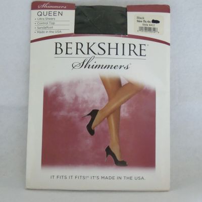Berkshire Shimmers Queen Women's Plus-size Ultra Sheer Pantyhose 5X-6X Black