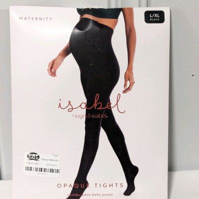 Isabel Opaque Maternity Tights by Ingrid & Isabel, Pregnancy Tights, Black L/XL