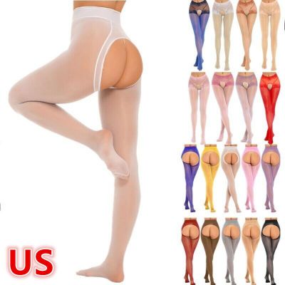 US Spandex Women Lingerie Open Crotch Long Stockings Suspender Pantyhose Tights