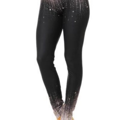 Ladies plus size fits 14-22 black with sparkle effect leggings NWT 1000000724