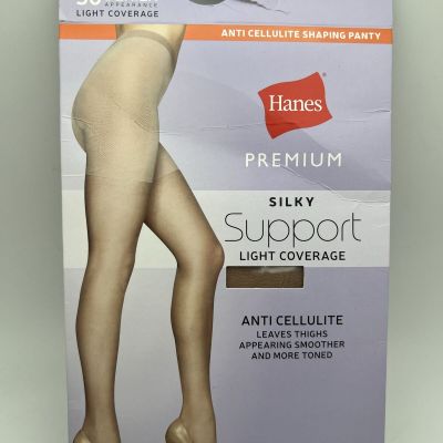 (2)Hanes Premium Silky Ultra Sheer Light Coverage Pantyhose Sz M-Nude GR51