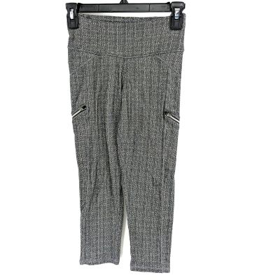 Athleta Herringbone Static Drifter Capri Leggings with Zip Pockets Gray Size XS