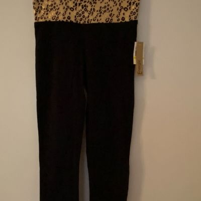 Energie Size M 95perc cotton 5perc spandex leggings w/cheetah 5.5 inches waist NWT