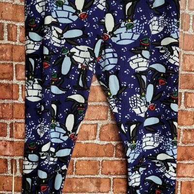 LuLaRoe Women's Penguin Igloo Elastic Waist Leggings Size TC2 Tall Curvy