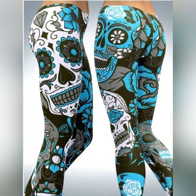 NWT Sissycos Sugar Skull Leggings Size XL