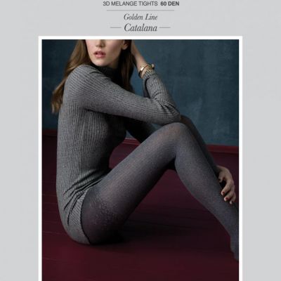 FIORE DAYDREAM 3D MELANGE 60 DENIER TIGHTS PANTYHOSE BLACK  3 SIZES