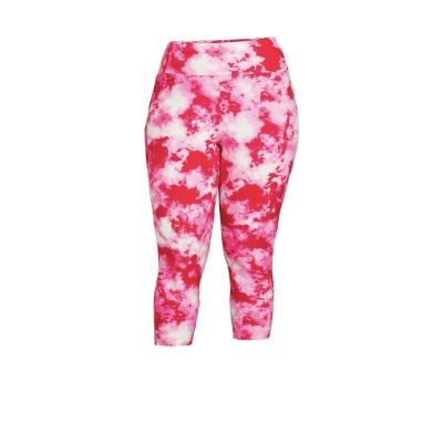 Terra and Sky High Rise women Pink and Red Valnetine Capri Leggings size 1X New