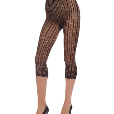 Moonlight Blue Linear Footless Net Tights