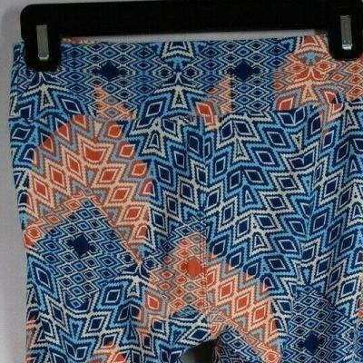 Lularoe One Size Leggings With Bright Multi-Colored Geometric Designs