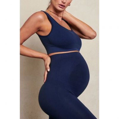 Blanqi Everyday Maternity Belly Support Leggings Navy Blue Size Medium $78