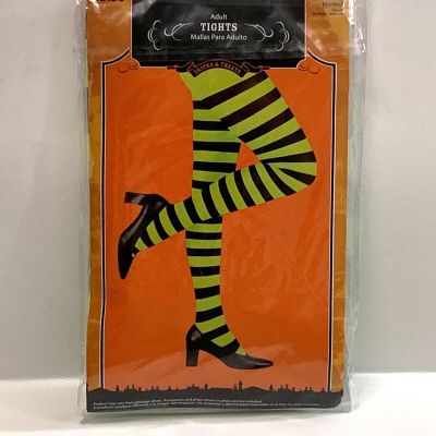 Adult Tights Green Black Striped Walmart Halloween Clown 26 To 33 In Waist