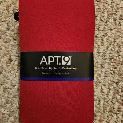 NWT Apt 9 Red Microfiber Tights Control Top Size Medium