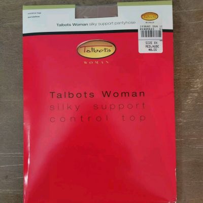 Vintage TALBOTS Silky Support Control Top Size 2X Med Nude Pantyhose Sandaltoe