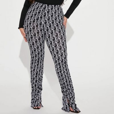 NWT Fashion Nova Labeled Luxe Stacked Skinny Pant - Black/white - Size xl