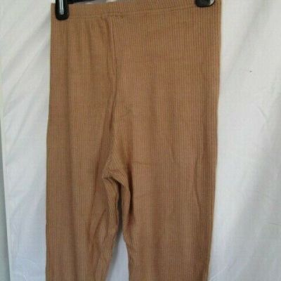 PrettyLittleThings size 2 Womens Leggings Mocha Brushed Ribbed Stretch NWT