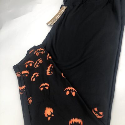 Pumpkin Jack o lanterns Print Wideband Waist Leggings Bloomchic Size 26 NWT