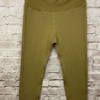 Good American Core Power Work Out Athletic Ribbed Legging Golden Olive 5/6