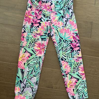 EUC Lilly Pulitzer LUXLETIC Multicolored Leggings Women’s S Floral Pink Green