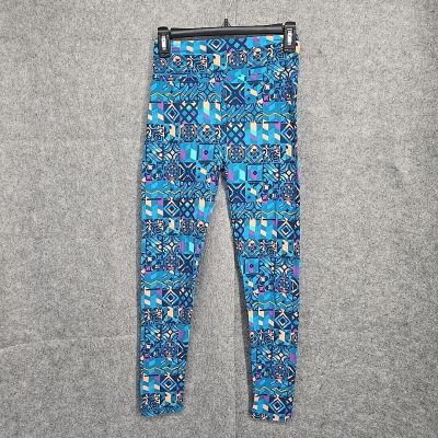 LuLaRoe Leggins Woman One Size 2-10 Blue Multicolor Abstract Pattern Activewear