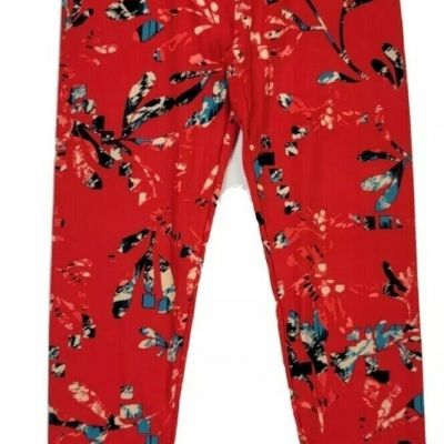 LulaRoe Women Multi-color Soft Leggings Pants size Small Medium Red