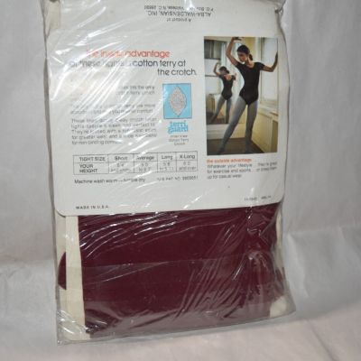 Vintage Terri Guard tights pantyhose seamless run-resist Burgundy Average