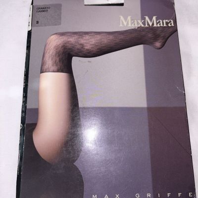Max Mara Opaque Patterned Pantyhose Granato Garnet Small Two tone Falsepull Up