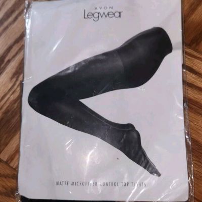 Avon Legwear Matte Microfiber Control Top Tights White Size B USA Made Sealed