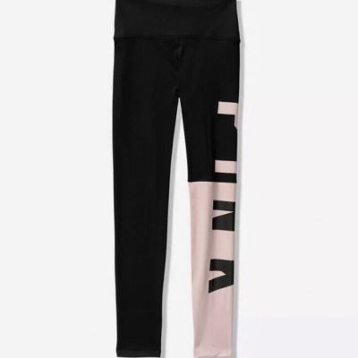 Victoria's Secret VS PINK Ultimate Leggings Colorblock Chalk Rose Black L NWT