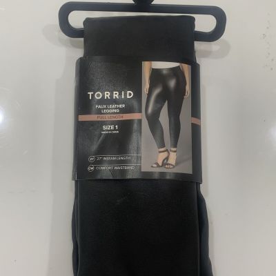 Torrid - Faux Leather Full Length Leggings Size 1 Black