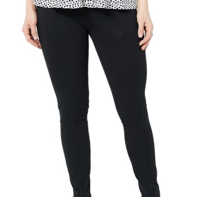 Susan Graver Weekend Premium Stretch Legging w/ Zipper Detail Black