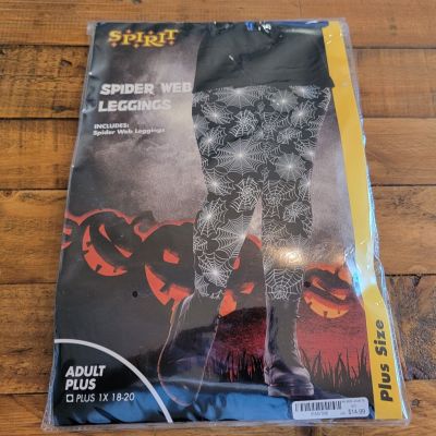 Spirit Halloween Leggings Plus Size 1x (18-20) Spider Web Leggings New!