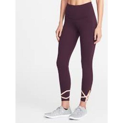 Old Navy Active Go Dry Criss Cross Ankle Leggings Purple - Size S/P