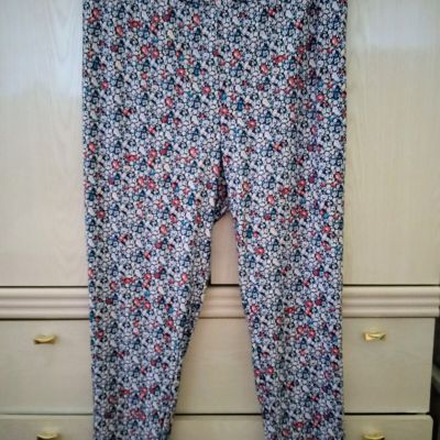 Terry & Sky PLUS Women's Brushed Floral Print Leggings SIZE 4X (28W-30W)