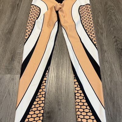 Women’s FiercePulse Sexy Black Orange Yoga Leggings Sz L