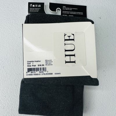 Hue Graphite Heather Opaque Tights Size 1 New With Tags 2 Pair Pack