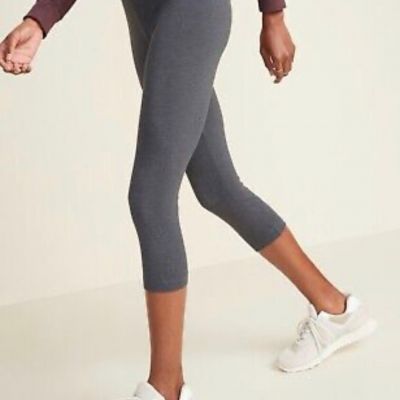 Old Navy Women's Size Small ~ Gray High Waisted Cropped Leggings ..Retails $15