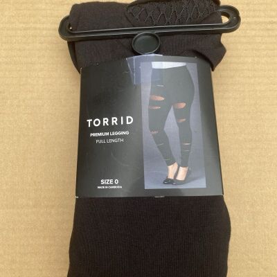 Torrid Black Mesh Back Split Full Length High Waist Premium Leggings Size 0