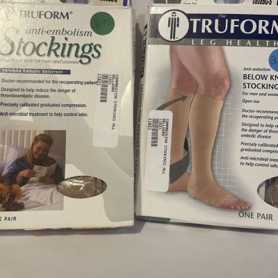 Truform Anti-Embolism Stockings Knee High Open Toe: 18 mmHg S BEIGE (0808BG-S)