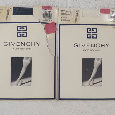 Vintage Givenchy A/B Stretch Lace Leg Nylon Stockings White Jet Black Pantyhose