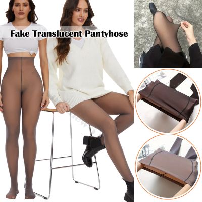 Women Winter Warm Tights Stockings Thermal Fake Translucent Pantyhose
