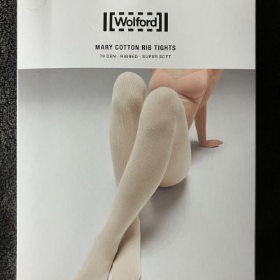 Wonderful Wolford MARY COTTON RIB Acai Brown Tights XL Extra Large