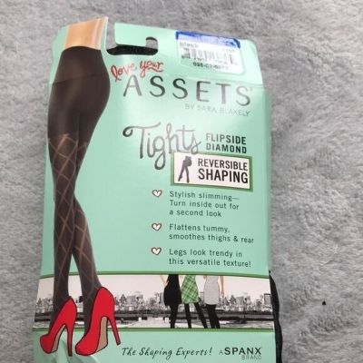 Assets By Spanx Black Reversible Shaping Tights  Size 4 New