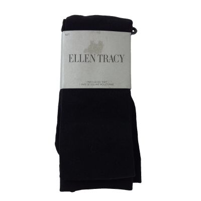 Ellen Tracy Fleeced Tights Women's Size M/T Black Solid Capsule Warm New