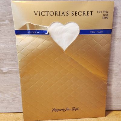 Victoria's Secret Pure White Stockings Lace Top Thigh Highs Size Small BRAND NEW