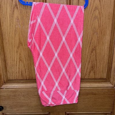 TC2 LuLaRoe Tall & Curvy2  Leggings Pink With White Lines. NWT