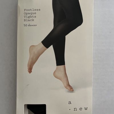 A New Day Women's Tights Footless High Waisted Black Size S/M 50 Denier