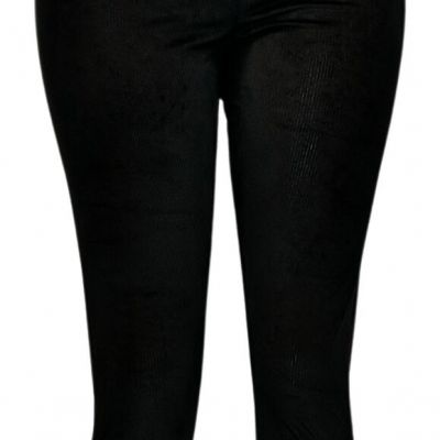 Women Control Women's Leggings Sz XS Reg. No Side Seam Corduroy Black A553658