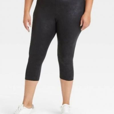 ???? Ava & Viv Plus Size Faux Leather Leggings Size Black 3X