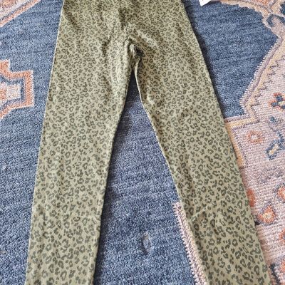 NWT J Crew Women's Full Length legging in Green leopard Size Medium i